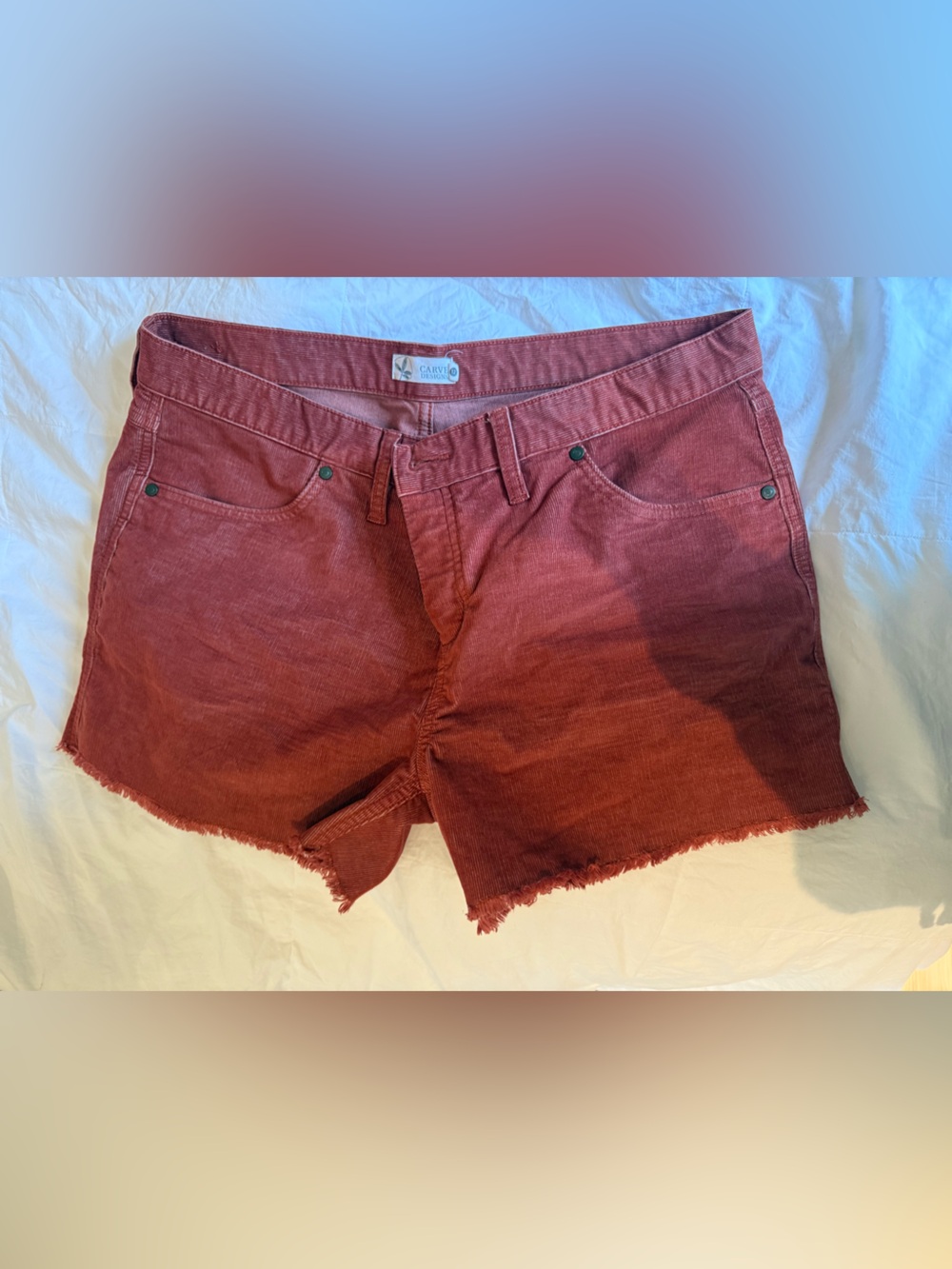 Carve Designs Frayed Hem Corduroy Shorts